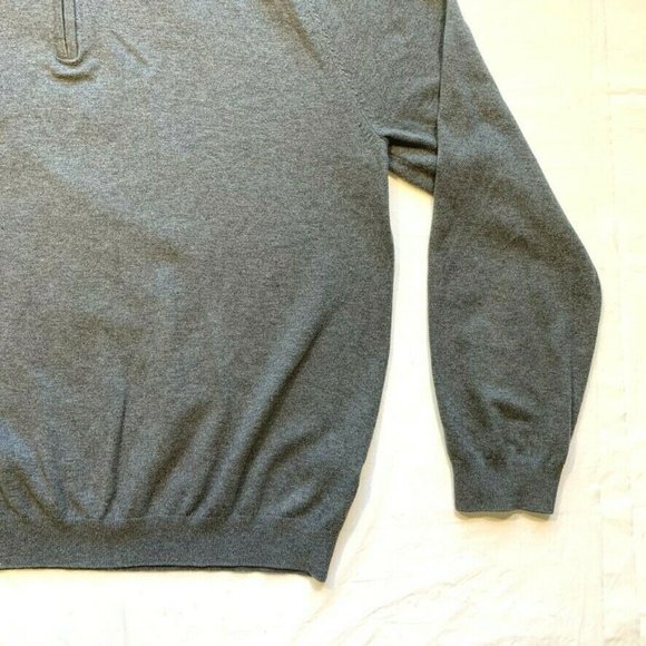 NEW Eddie Bauer Supima Pima Cotton Blend Sweater 1/4 Zip Mock Neck Gray Tall XL - Picture 6 of 11